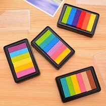 Color Portable Print Clay Handbill Mini Rainbow Finger Print Children small number of elementary school children seal gold print oil