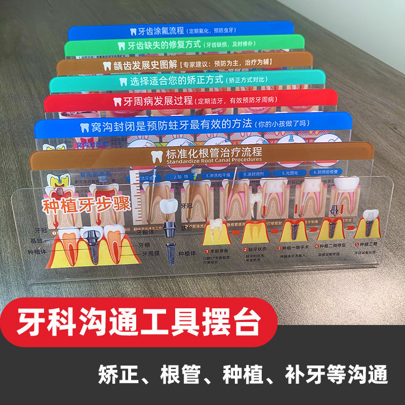 牙科沟通工具标识摆台 根管治疗沟通模型 牙周病沟通工具 蛀牙矫正说明模型