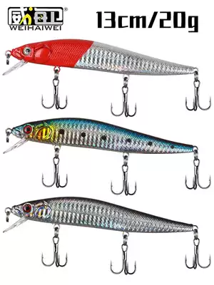 13cm 22g three-hook floating water Minoluya bait far cast light seawater bass cocked mouth fake bait floating water Mino bait