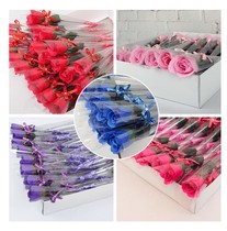 Tanabata Valentines Day small gift shop celebration gift single rose simulation soap floral soap flower Eternal flower