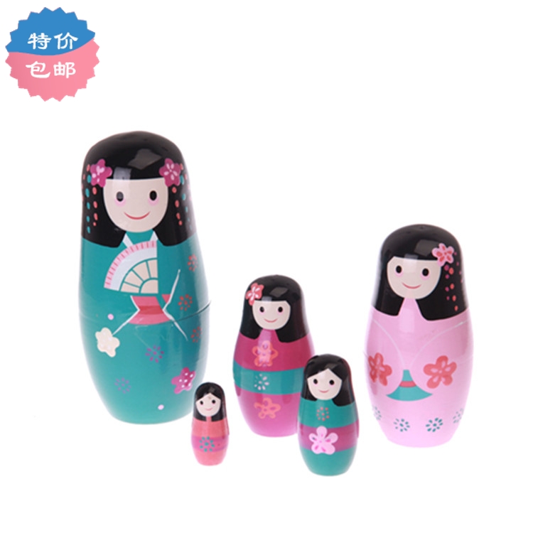 5-story Russian matryoshka Special handicraft Japanese fan girl Home ornaments Kimono matryoshka doll