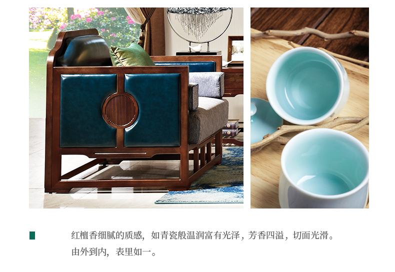 lá mới của Trung Quốc tất cả rắn sofa gỗ 123 da phòng khách ba bit vải nội thất Trung Quốc hiện đại - Ghế sô pha ghế bành thư giãn