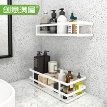 Wall shelf toilet non-perforated hanging basket rack toilet wash table desktop cosmetics storage rack iron art
