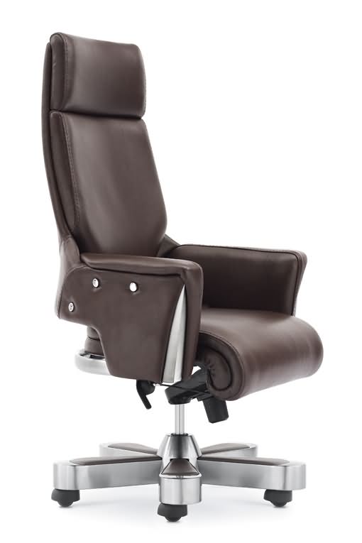 New Hongqiao office furniture CM-B13AS brown imported leather boss chair large chair reclining swivel chair