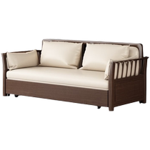 Guiqi new Chinese style solid wood sofa bed technology cloth foldable dual-use small apartment multi-functional double study living room