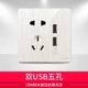 Двойной порт USB с пятью отверстиями (большая плата 880, матовый перламутровый белый цвет)