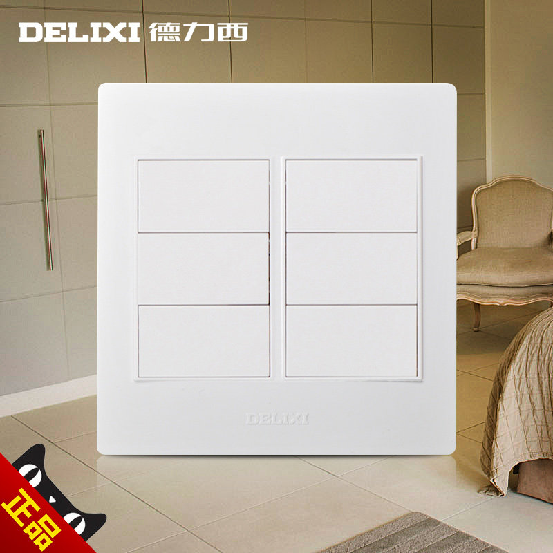Delixi 120 switch socket wall panel CD301 six blank and large blank 120*120mm