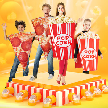 Halloween Children's Creative Stage Performance Costumes Kindergarten Parent-Child Series Food Popcorn Pizza Costumes