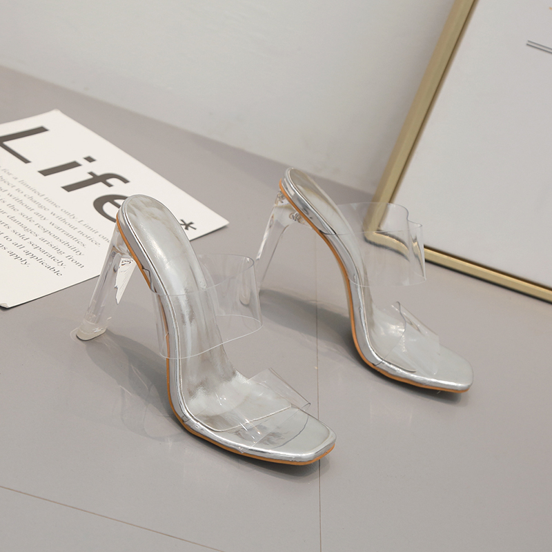 2022 classic fashion thick heel transparent simple T-stage outdoor street style thin and comfortable women's sandal