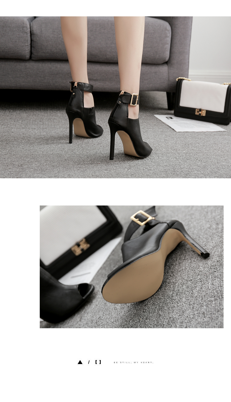 Fish Mouth High-Top Pu Leather High-Heeled Sandals NSGXL117065