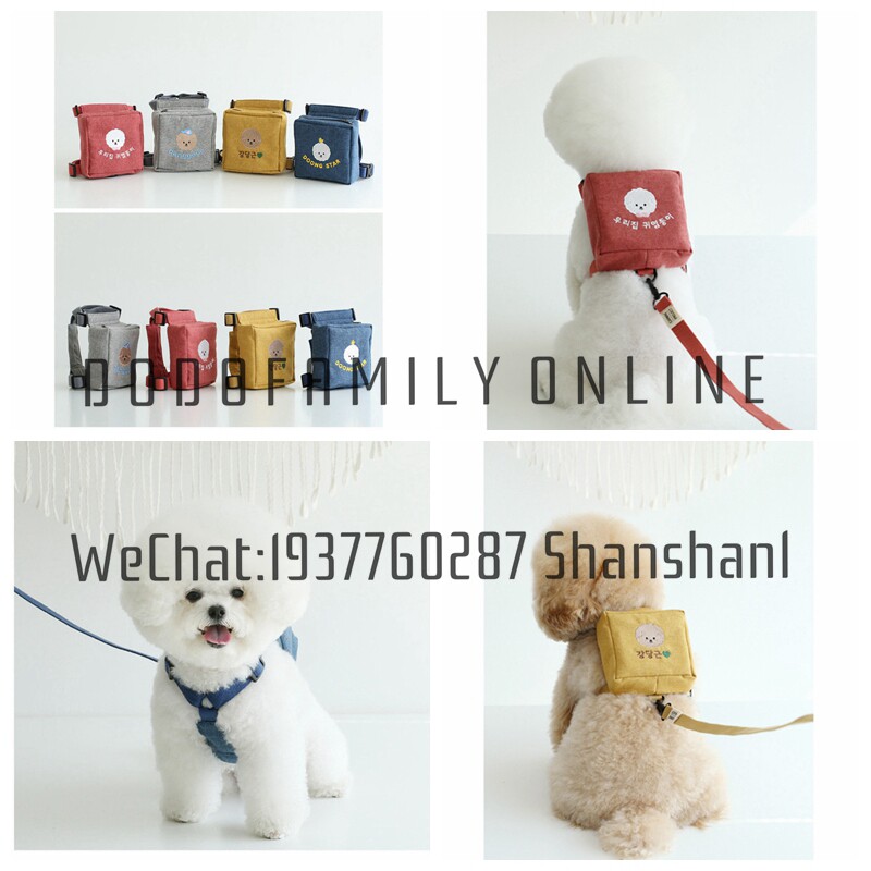 Customize South Korea CARMINE PROJECT Bag Chest Back Avatar Name Embroidered Dog Bib Teddy Bolt Dog Rope
