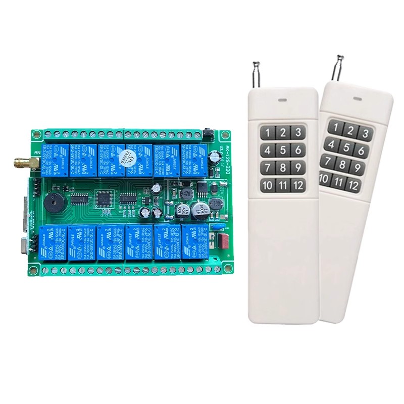 DC12V24V36V大功率工业级12通道继电器12路灯具马达电机+远程遥控