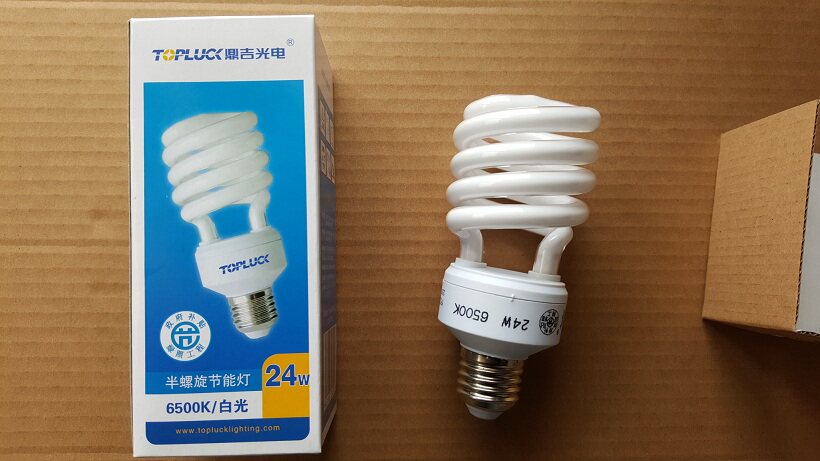 Dingji photoelectric energy-saving lamp 8W14w24w25w32w45w half spiral 6500K white light E27 super bright