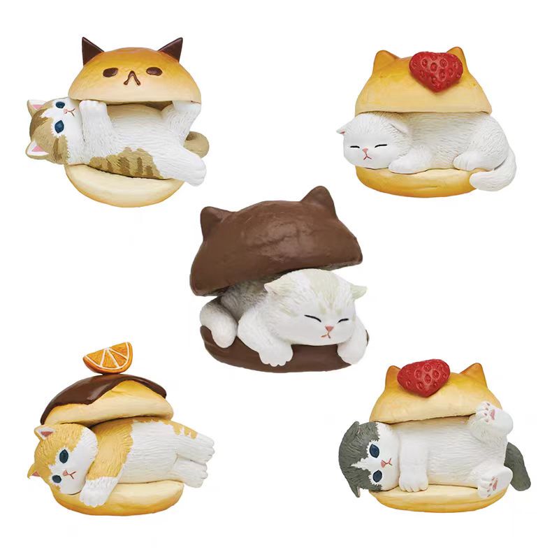 In-Stock Raw Milk-Filled Sandwich Bread Hamburger Cat Bag Pendant Model
