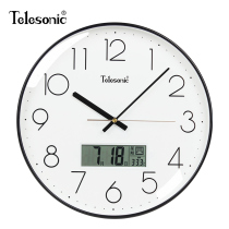 TELESONIC Uranus LIVING ROOM WALL CLOCK Simple Dining ROOM Silent QUARTZ CLOCK Calendar LED ELECTRONIC WALL CLOCK