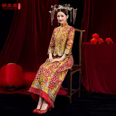 Big five Fu Longfeng hanging Xiuhe clothing 2021 new little man wedding Chinese wedding dress wedding dress wedding dress toast