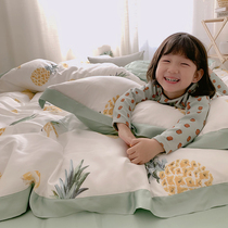 ins Net Red 60 double-sided Tencel sleeping summer strawberry pineapple children available silky ice silk bedding