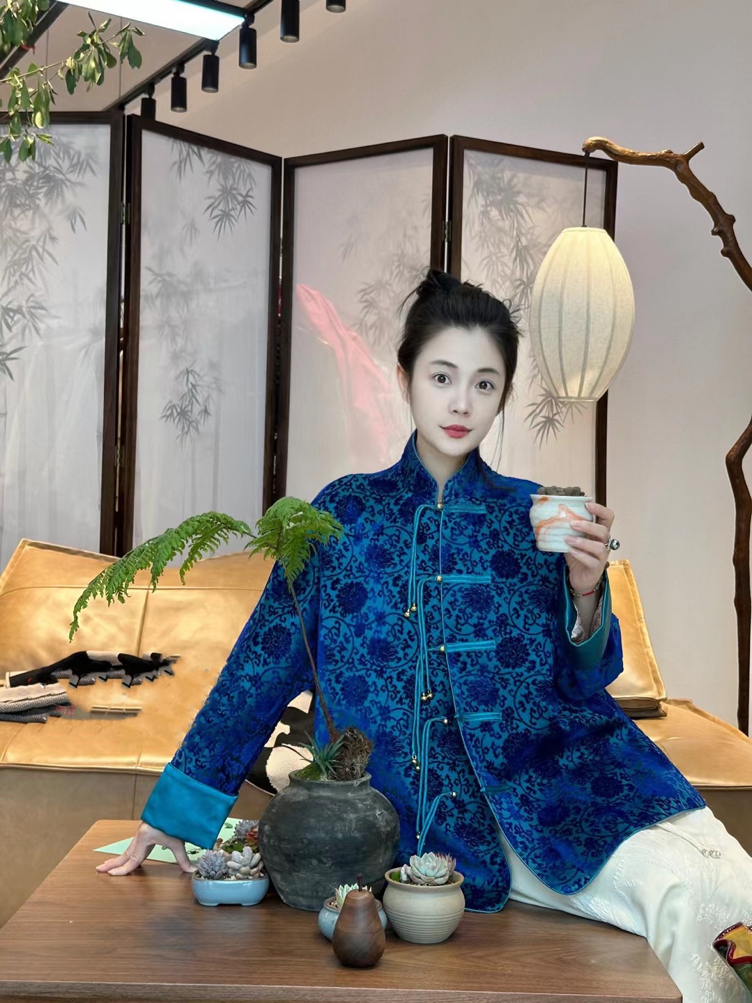 Women's Zhangduvet satin qipao jacket jacket New Year's New Year's Chinese New Year's Chinese style Chinese style Chinese style Chinese style Handmaid's summer and autumn winter-Taobao