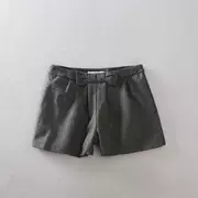 Mùa thu đông mới thời trang Hàn Quốc quần short len ​​mỏng nơ mỏng bên ngoài mặc Một chữ rộng chân đế quần ống rộng