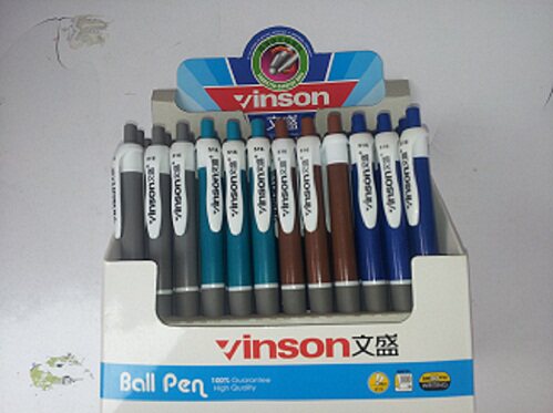 Vin Sheng Ballpoint Pen Office Special Pen Super Super Carbondock Round Pearl Box 60 Only
