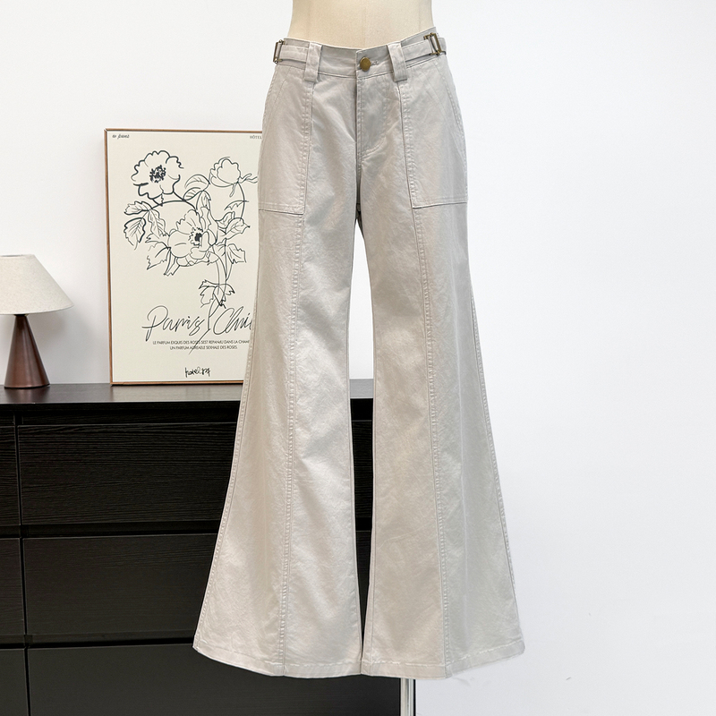 American Retro Low-Waisted Flared Jeans for Women 2026 Summer Gray-White Loose Straight Cargo Pants Floor-Length Trousers American Retro Low-Waisted Flared Jeans for Women 2026 Summer Gray-White Loose Straight Cargo Pants Floor-Length Trousers