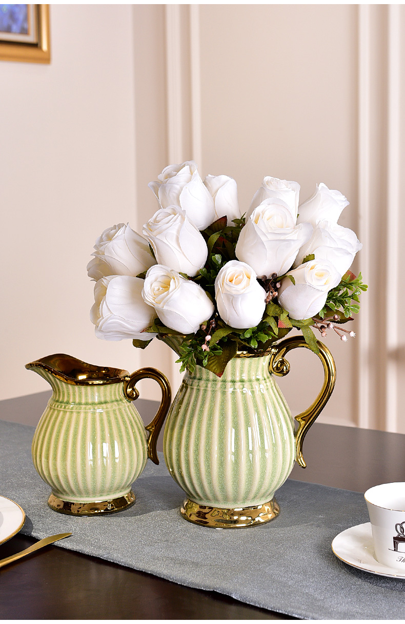 Light European - style key-2 luxury ceramic vases, I and contracted sitting room tea table table floral household decorations TV ark, furnishing articles