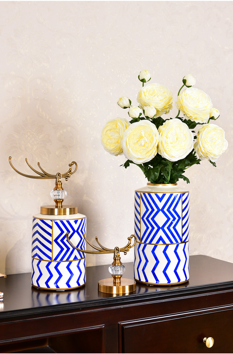New Chinese style ceramic storage tank light key-2 luxury furnishing articles sitting room porch TV ark of tea table to receive as cans of soft adornment ornament