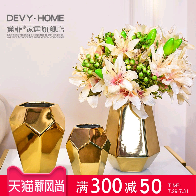 European light luxury ceramic vase Modern simple living room coffee table Dining table decoration Dried flowers flower arrangement ornaments Home accessories