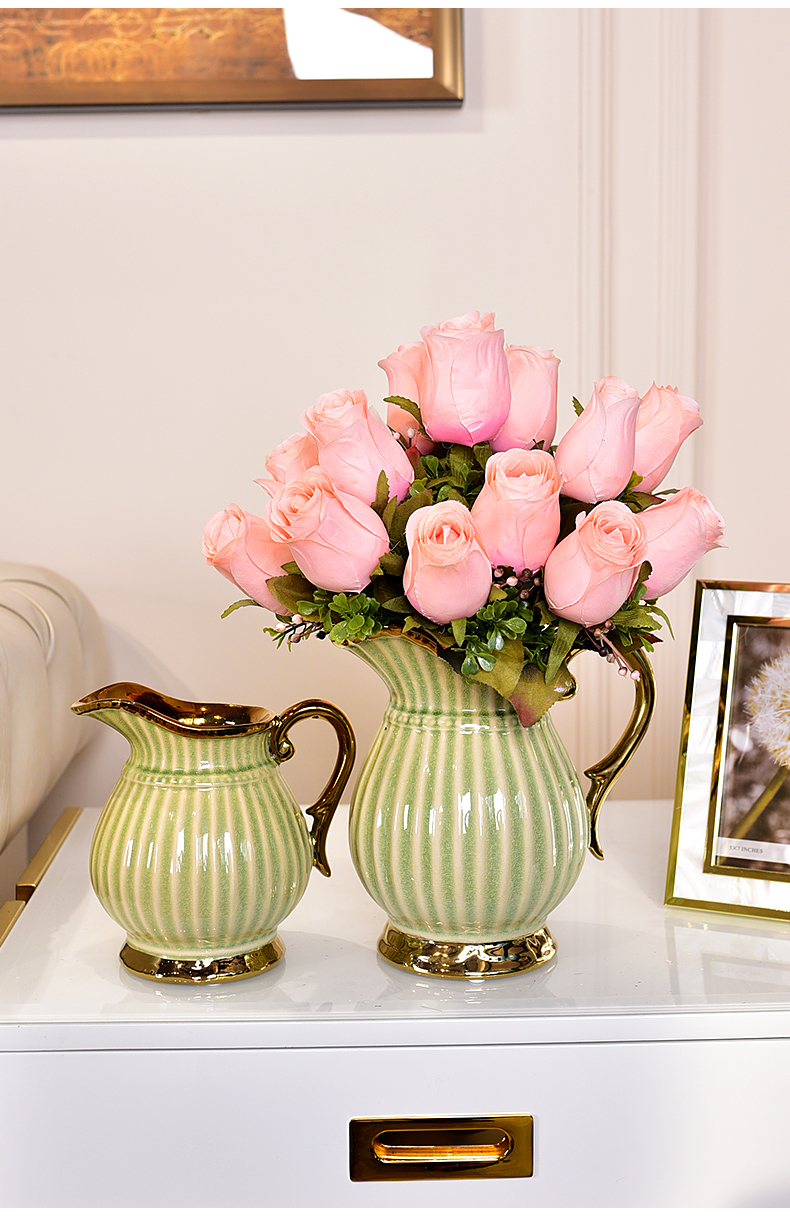 Light European - style key-2 luxury ceramic vases, I and contracted sitting room tea table table floral household decorations TV ark, furnishing articles