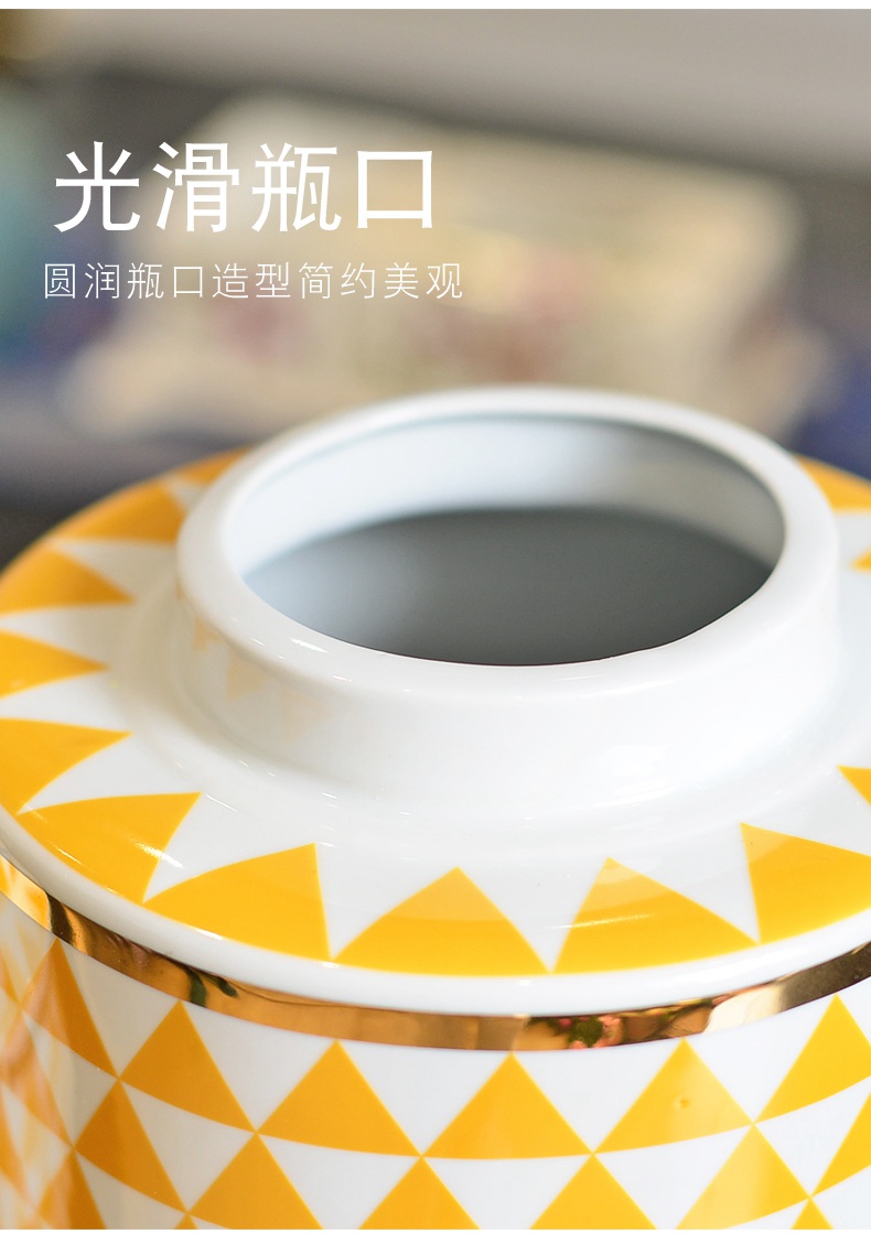The modern new Chinese TV sitting room porch light much creative ceramic furnishing articles vase household adornment is placed between The example