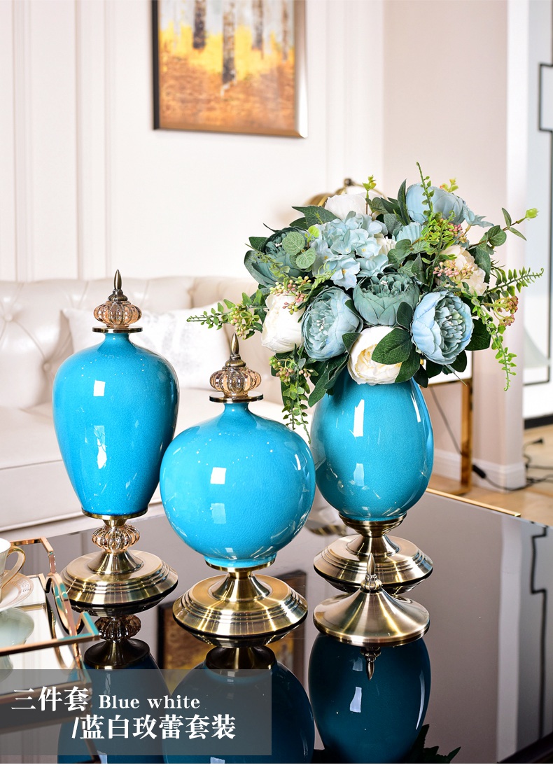 European ceramic vase wine TV ark, furnishing articles sitting room porch table dry flower simulation flowers flower arrangement American act the role ofing is tasted