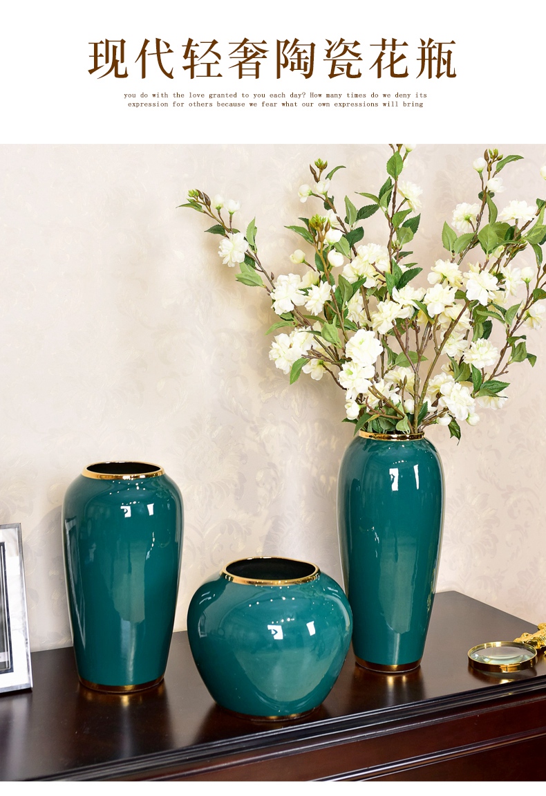 Modern household adornment light much creative ceramic vase furnishing articles sitting room porch new Chinese flower arranging American table