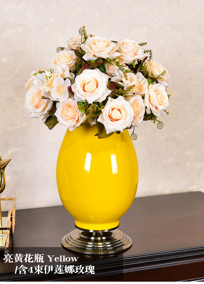 Light European - style key-2 luxury furnishing articles ceramic vase American TV ark, sitting room porch table dry flower arranging flowers home decoration