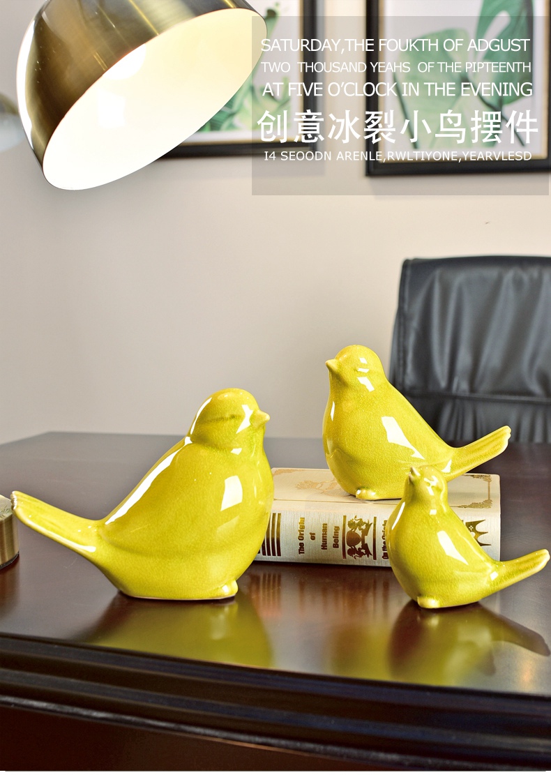 Modern creative ceramic lovely bird wine furnishing articles sitting room TV cabinet study of new Chinese style household ornaments