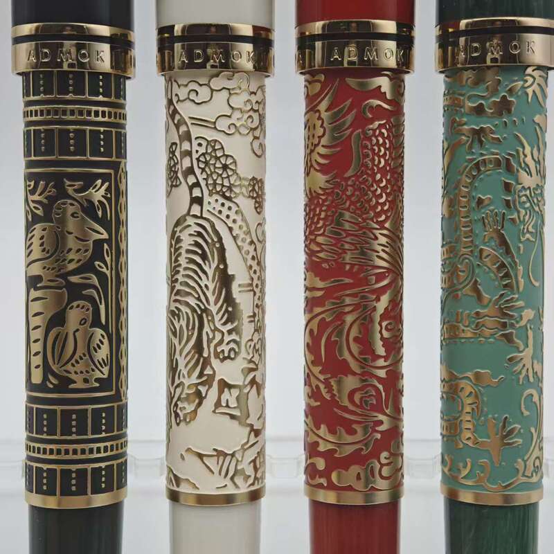 Admok Simple 800 Piston Ushimatsu No. 6 Admok Two-Color Tip Piston Ink-Absorbing Fountain Pen