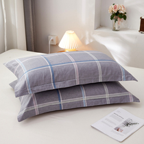 Pillowcase pair of household 48cmx74cm pure cotton minimalist about all-cotton Nordic large number single pillow headgear pillow leather
