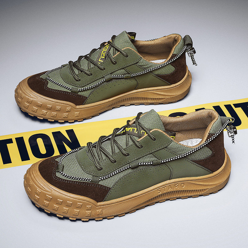 giày bao ho lao dong Giày nam công sở mùa thu 2023 đế lốp mới chống trơn trượt chống mài mòn công trường giày bảo hộ lao động nam đi bộ đường dài giày hợp thời trang giày bảo hộ thời trang ủng nhựa
