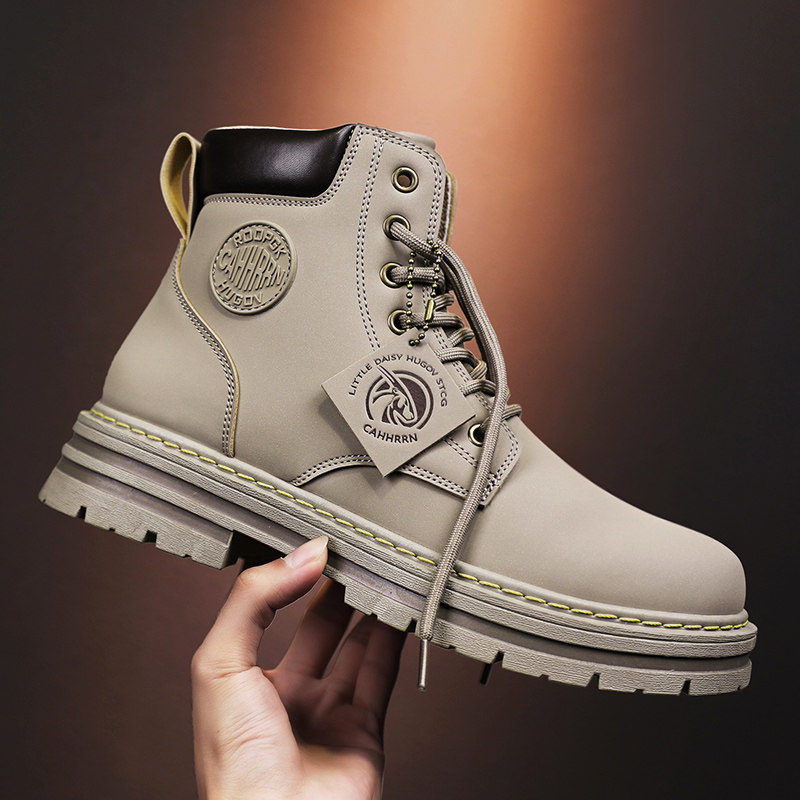 Ботинки Martin; мужские осенне-зимние модели; новинка 2025 года; повседневная водонепроницаемая нескользящая обувь с высоким берцем в британском стиле; мужские ботинки