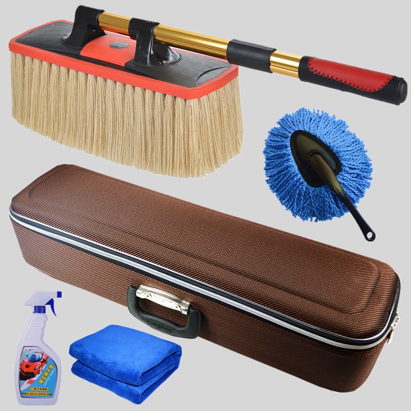Waxing Mop Car Wash Brush Soft Wow Dust Removal Brush With telescopic wiping carwash mop Car Wash Wasted cleaning car Supplies suit