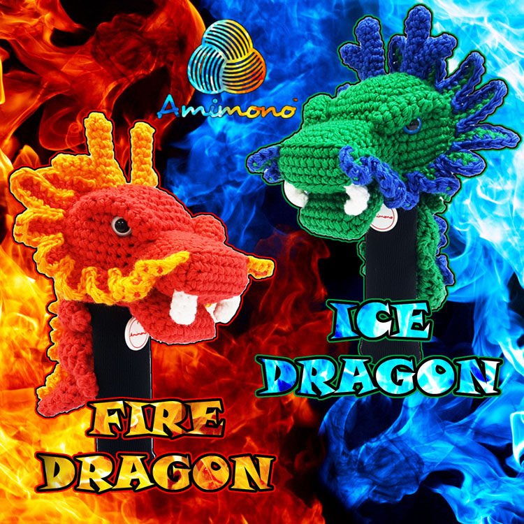Fire Dragon Ice Dragon Golf 1 Wood Cover Head Cover Cartoon Head Cover