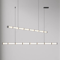 Danish Designer Restaurant Chandelier, Creative Post-Modern Bar Counter, Hotel Dining Table, Long Glass Italian Minimalist Art