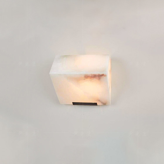 Natural Style Natural Marble Wall Lamp Italian Light Luxury Living Room Model Room Bedroom Bedside Designer High-End Background Wall