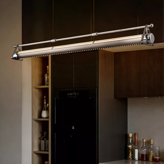 Modern Minimalist Restaurant Chandelier, Italian Light Luxury, High-End Feel, Linear Bar Counter Island Table Dining Table Office Area Lighting Fixtures