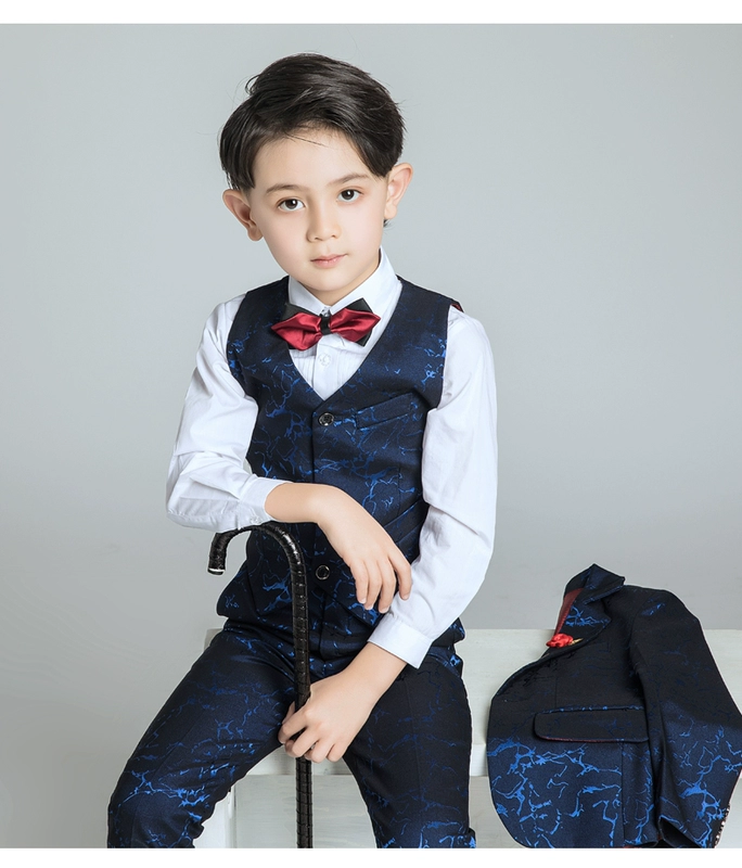 Yuan Lu con váy hoa cô gái trang phục cưới catwalk big boy boy phù hợp với bộ đồ nhỏ mùa xuân mới - Váy trẻ em