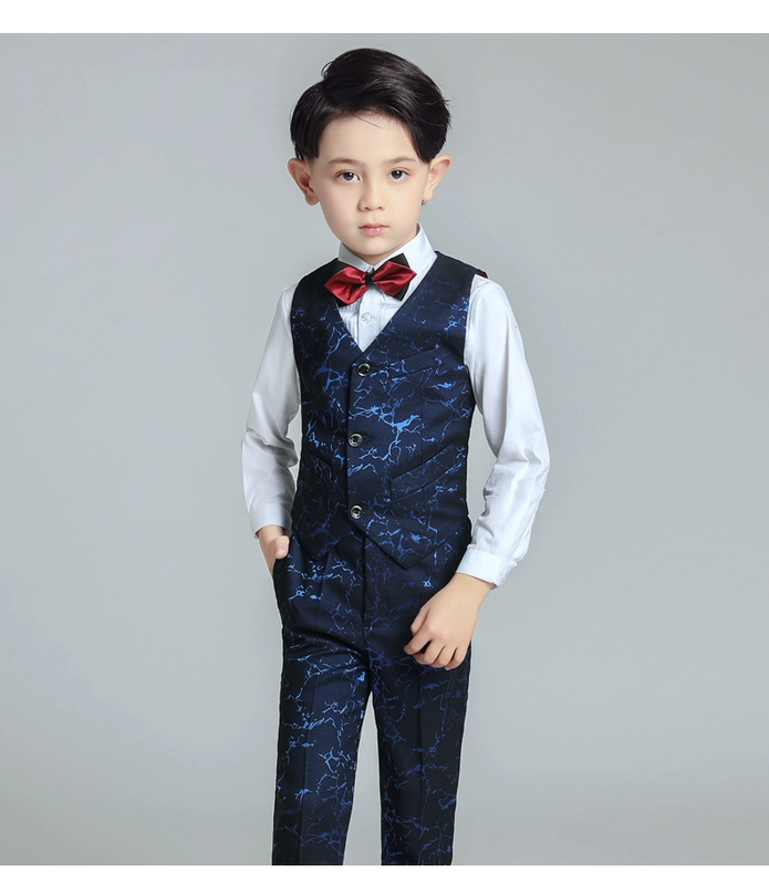 Yuan Lu con váy hoa cô gái trang phục cưới catwalk big boy boy phù hợp với bộ đồ nhỏ mùa xuân mới - Váy trẻ em