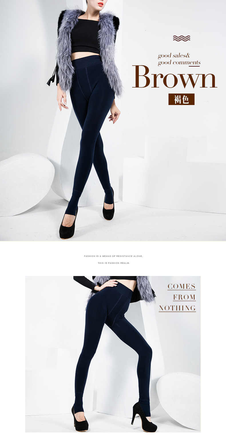 Langsha giẫm lên quần legging và quần lửng nhung mùa thu và mùa đông dày màu thịt đen cỡ lớn là một mảnh với bàn chân tất nữ sinh đẹp