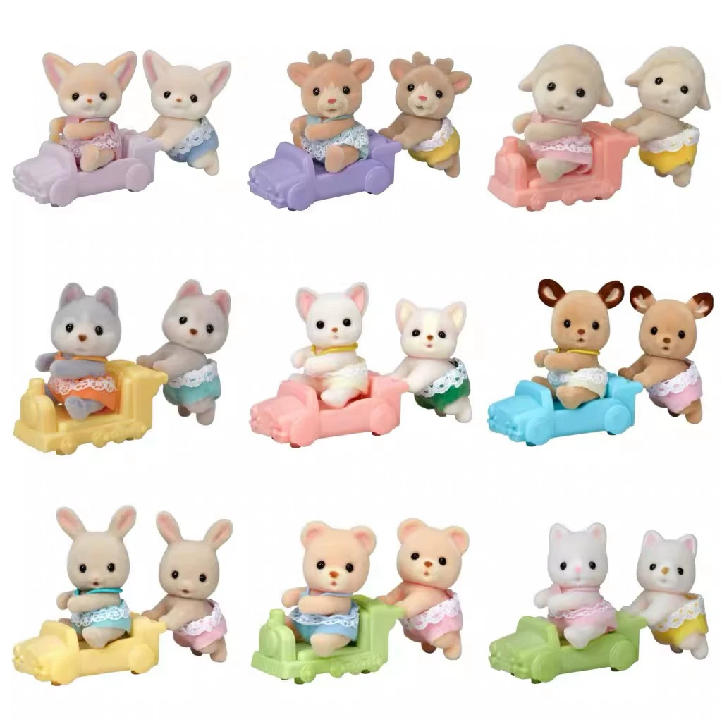 Семейство Sylvanian*Families, близнецы детёныши хаски, овца, кот