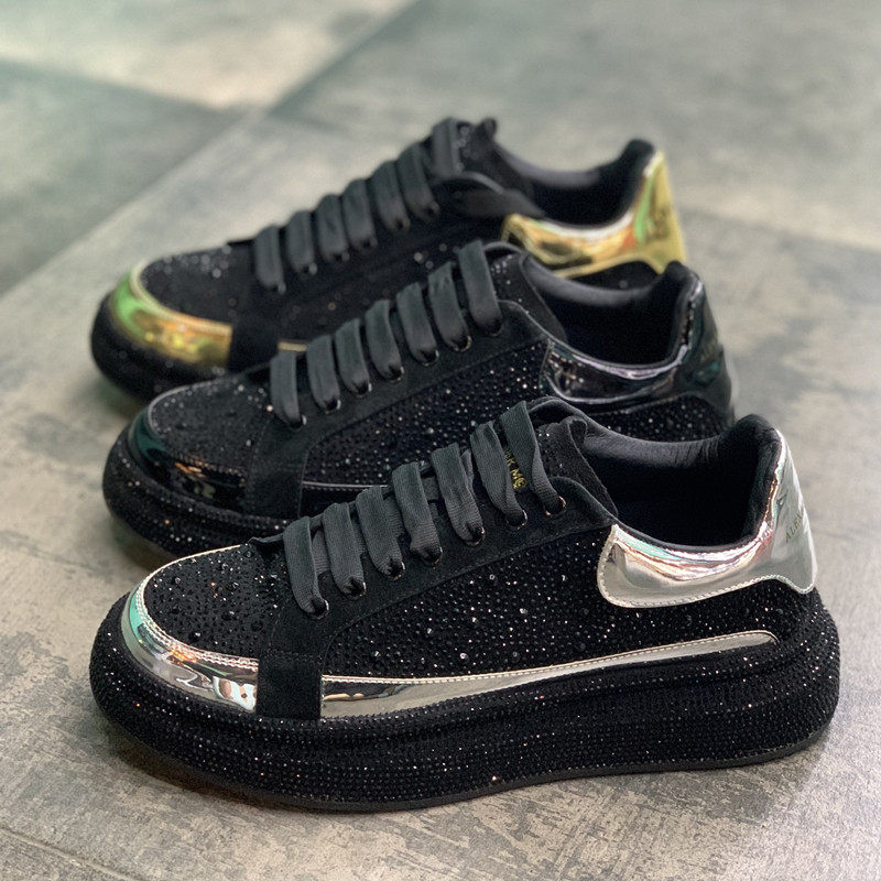 Fast hand network red water drill daddy shoes male spring and summer new bright sports casual shoes Korean edition of high plate shoes