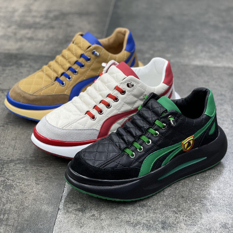 European Station Men's Shoes 2022 Spring Autumn New Small White Tide Shoes Men One Foot Pedal Heightened Parquet Casual Sneakers