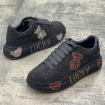 Europe station new full drill mens shoes shake the same style pine pastry casual old daddy shoes mens summer 100 hitch hiking board shoes